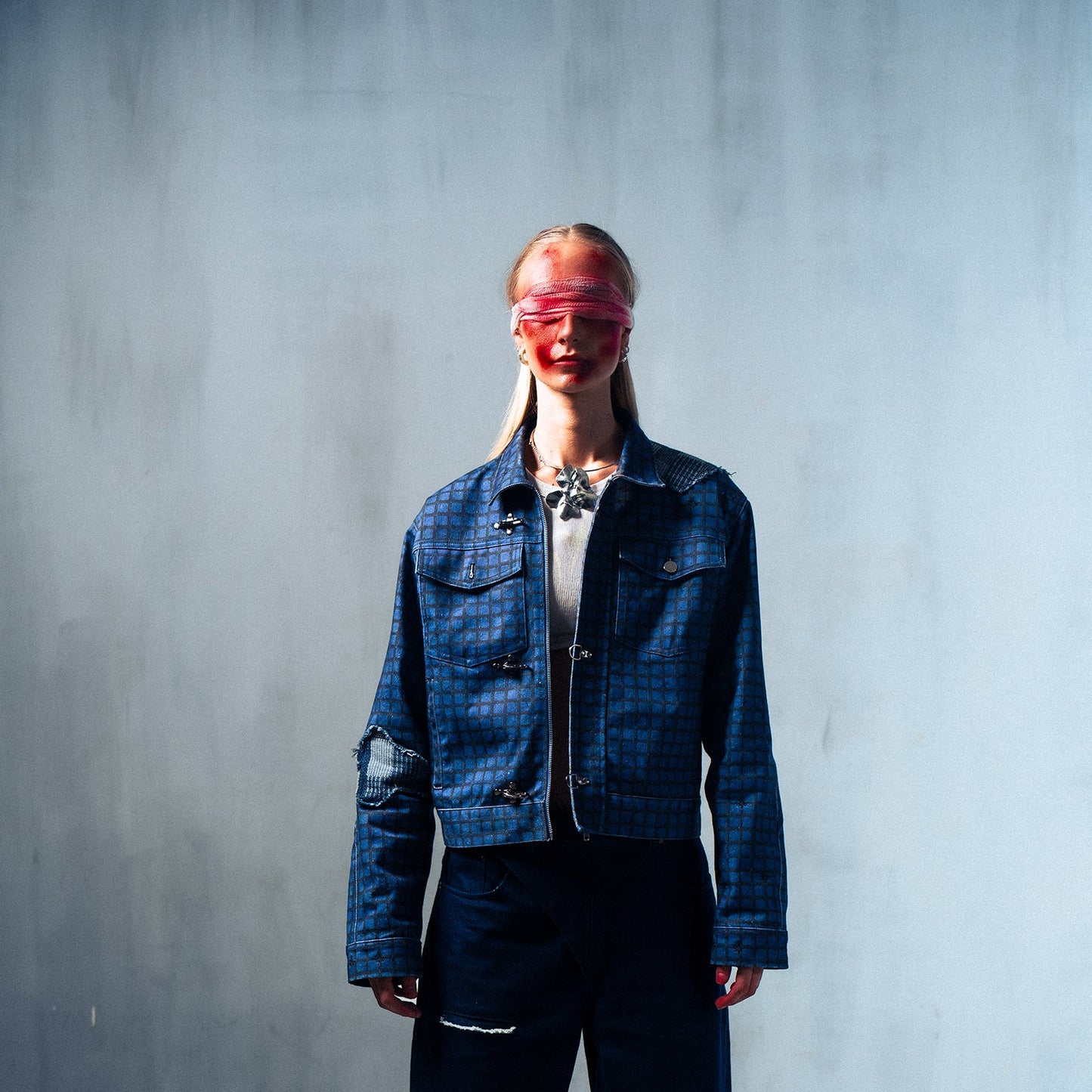(Pre-order ) Grid Denim Jacket.